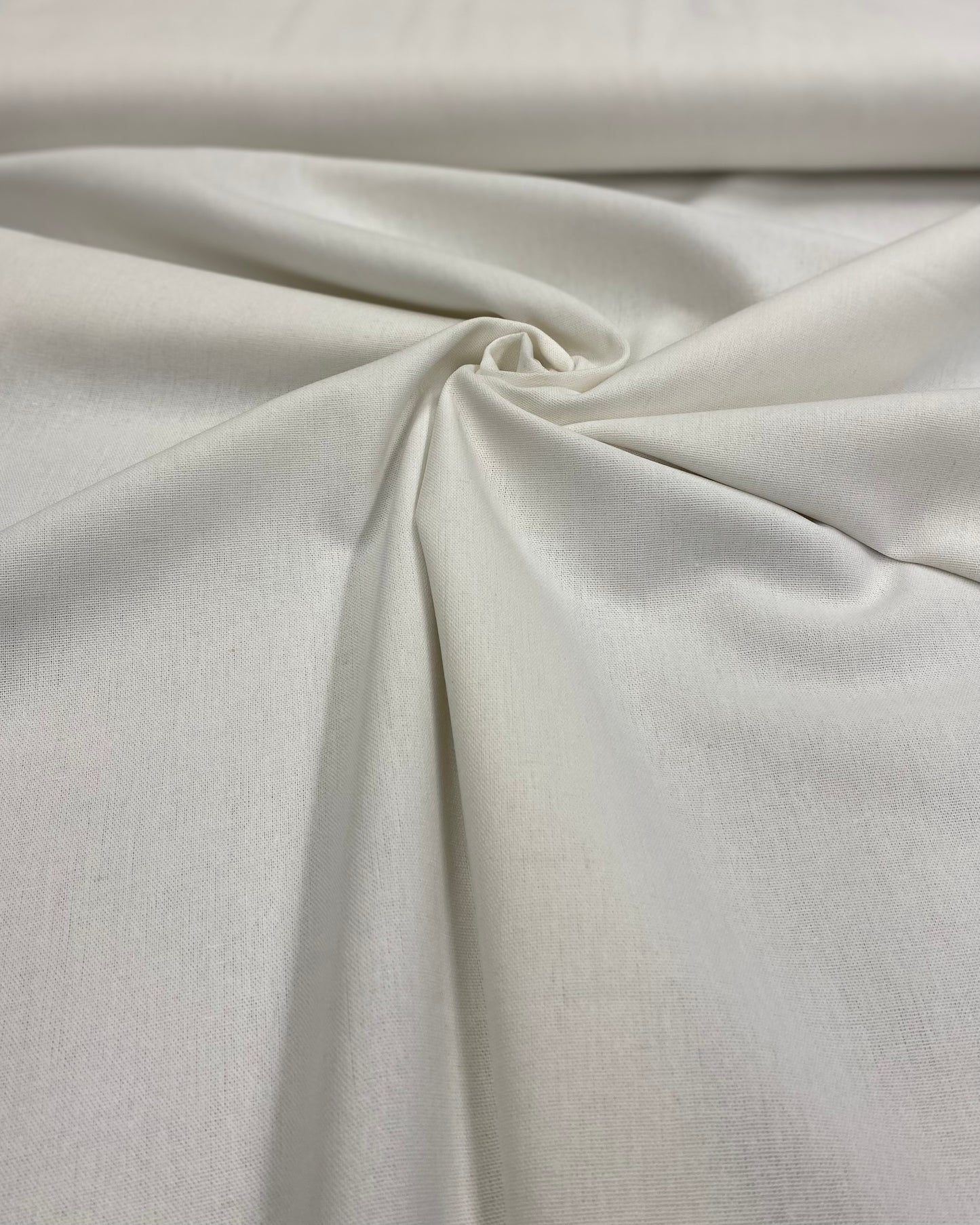 Linen Mix, Plain White (sold per metre)