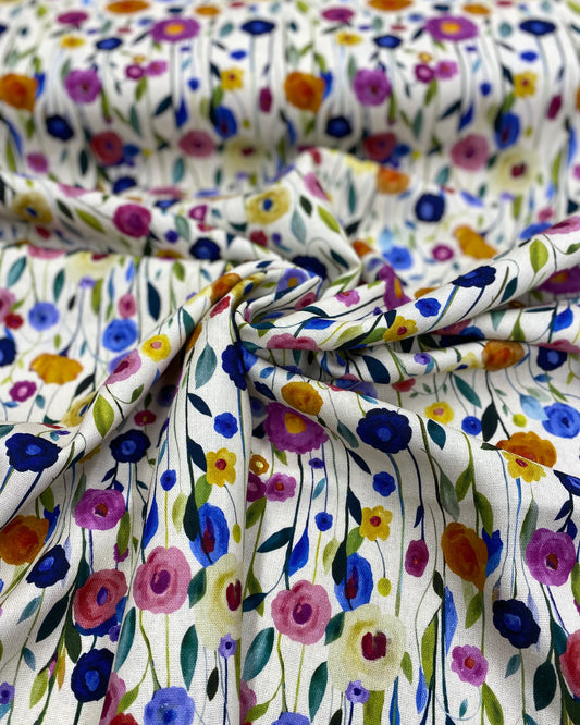 Linen-Mix Vintage Floral (sold per metre)