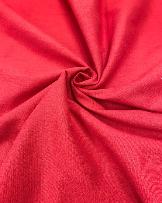 Linen Mix, 140cm, Plain Red