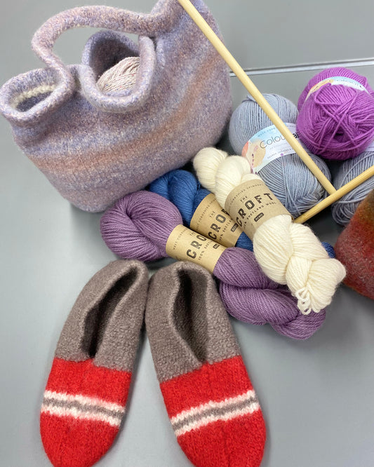 Knitting and Felting Workshop set up