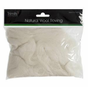 Natural Wool Roving (white)