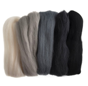 Natural Wool Roving (Monochrome)